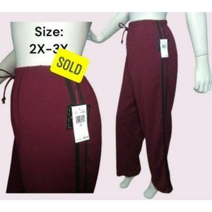 Burgundy/Black Tracksuit Sweatsuit Loungewear Pants size 2X available